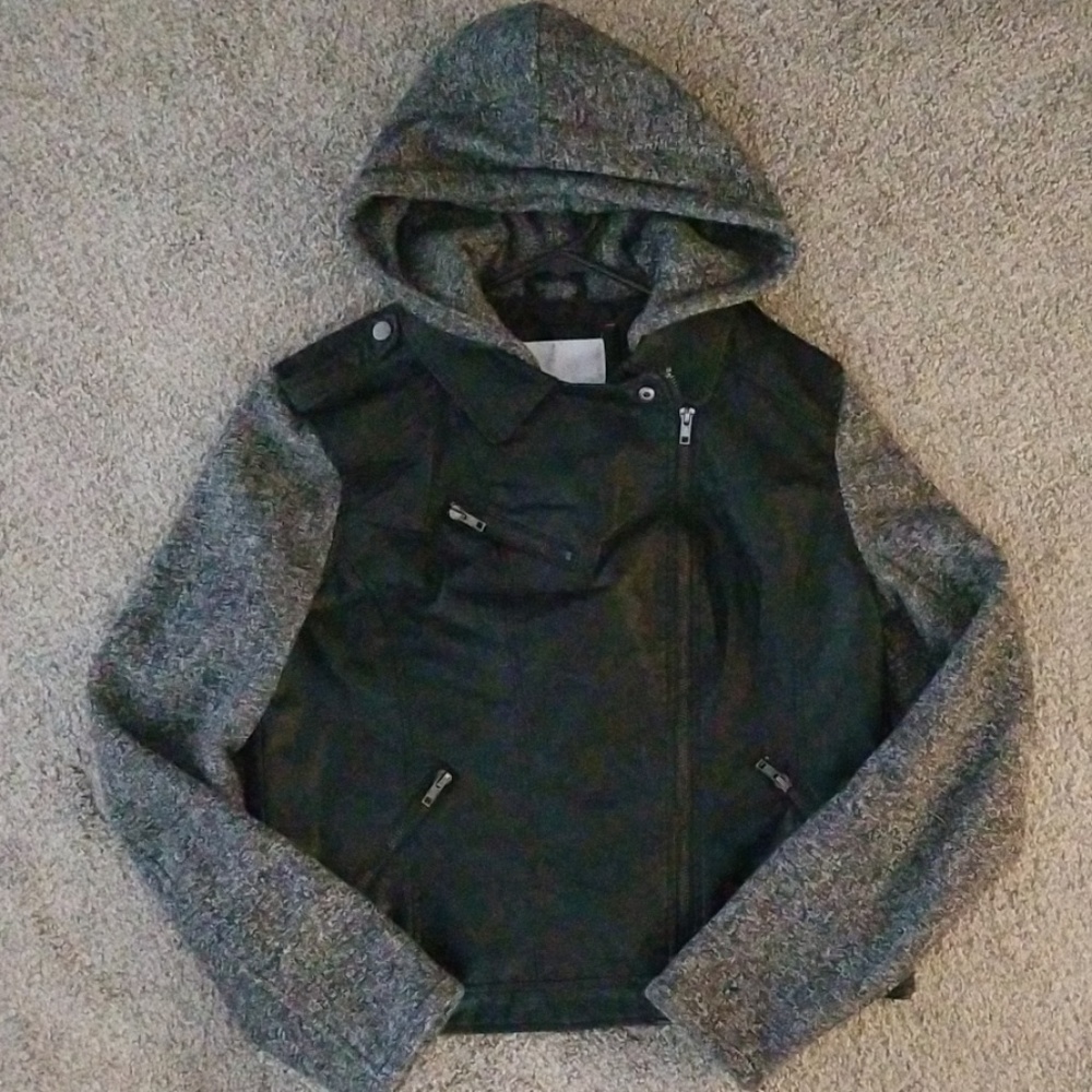 Faux Leather Moto Style Jacket